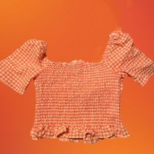 Pink & white checkered top